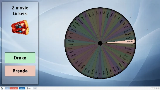 Give out prizes with a wheel of names