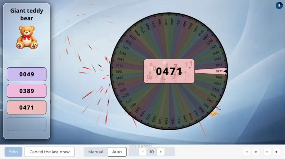 Give out prizes with a spin the wheel