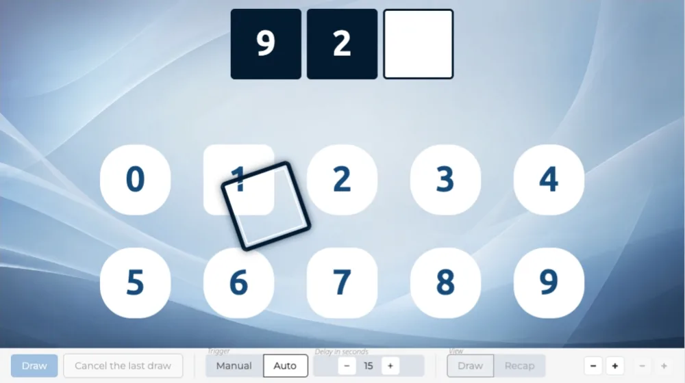Draw numbers continuously with a selector