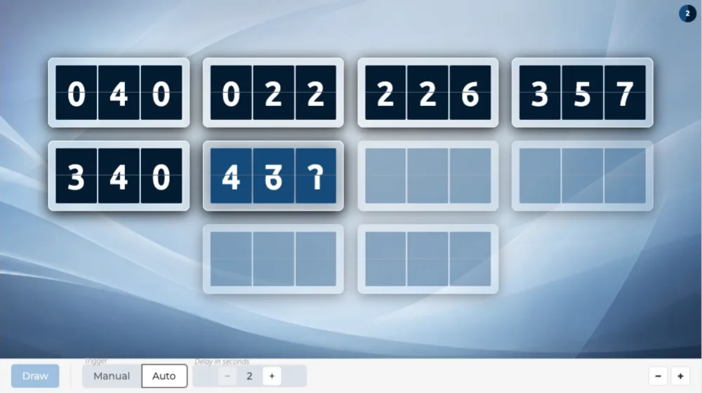 Draw numbers fast on an airport departure board