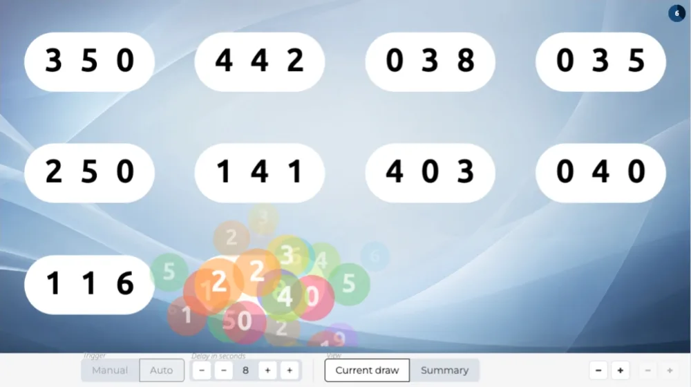Quickly draw numbers by plucking