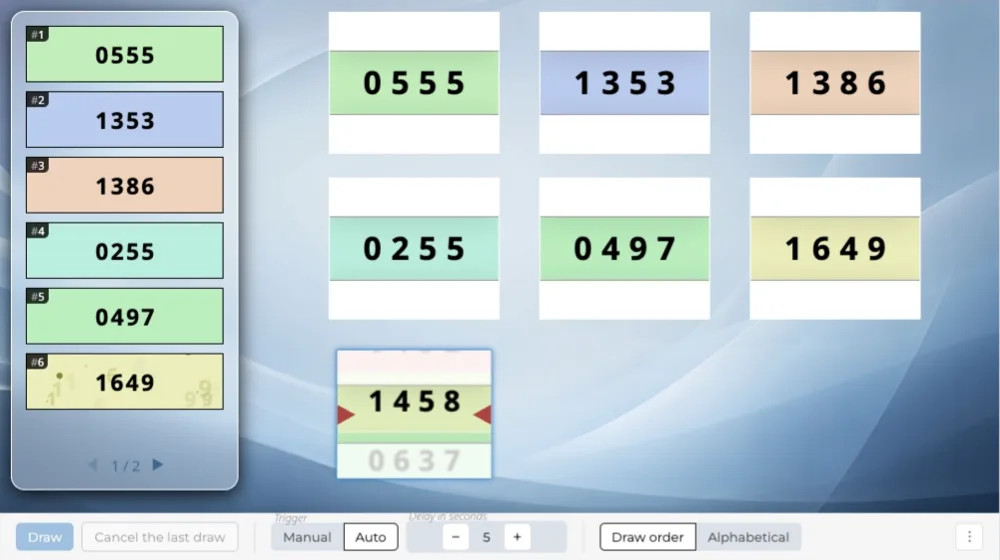 Draw and summary - multiple slot reels